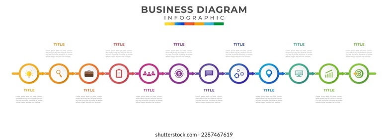 12 Months Modern Timeline diagram calendar, presentation vector infographic. Infographic template for business.