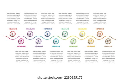 12 Months Timeline Infographic Image Vector