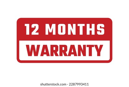 12 months warranty Rubber Stamp