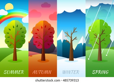 12 Months Year Weather Year Information Stock Vector (Royalty Free ...