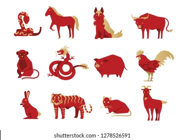 12 new abstract Chinese zodiac