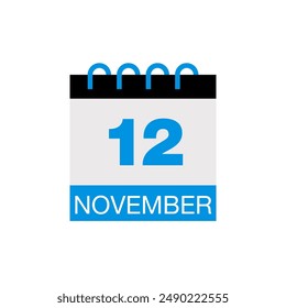 12 november calendar date icon vector eps