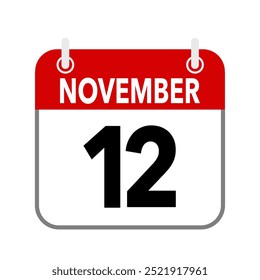 12. November, Kalenderdatumssymbol auf weißem Hintergrund.