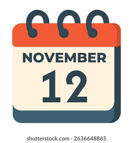 12 november calendar vector on white background
Vector calendar with date