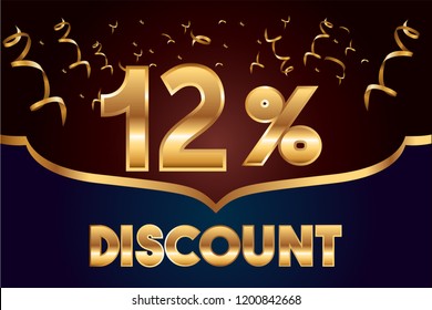 12% off discount promotion sale,  sale promo marketing.