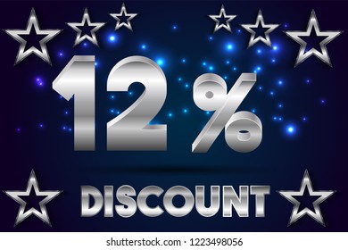 12% off discount promotion sale,  sale promo marketing.