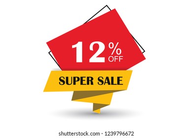 12% off discount promotion sale,  sale promo marketing.
