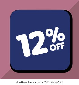 12% off per cent, percentage number in a colored circle, promotion, big sale, colorful background