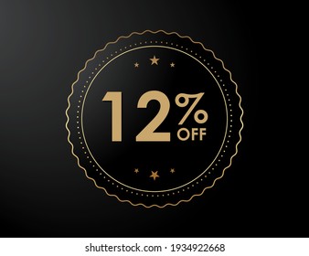 12% off sign, 12 percent Discount special offer vector illustration