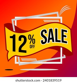 12% De Oferta Especial Con Fondo Rojo Y Oferta En Globo Con Letras Negros