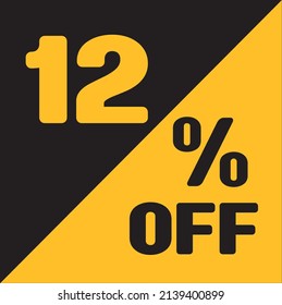 Up To 12% Off Special Offer sale sticker black and gold, vector illustration