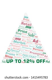 Up To 12% Off word cloud. Wordcloud made with text only.