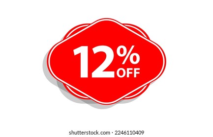 12 offer tag discount vector icon stamp