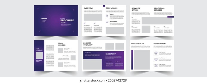 12 Page Company Business Brochure Template Design