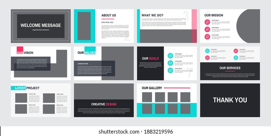 12 Page furniture design presentation template. Vector illustration EPS 10