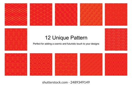 12 Pattern geometric designs bundle.