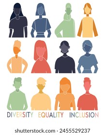 12 Menschen Vektorgrafiken mit Diversity Equality Inklusion
