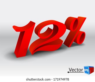 12 percent discount vector illustration