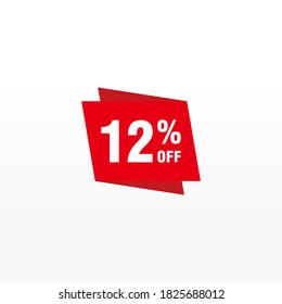 12 percent off discount, Sales Vector badges for Labels, , Stickers, Banners, Tags, Web Stickers, New offer. Discount origami sign banner