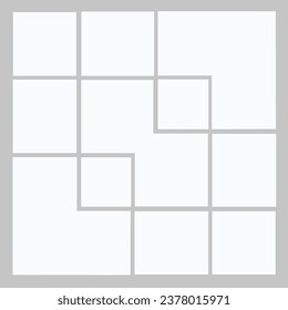 12 photo collage template. vector illustration, new collections