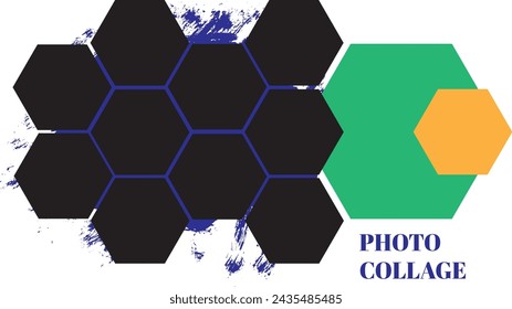 12 photo collage template. vector illustration, new collections