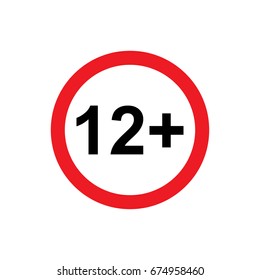12 plus icon illustration isolated vector sign symbol