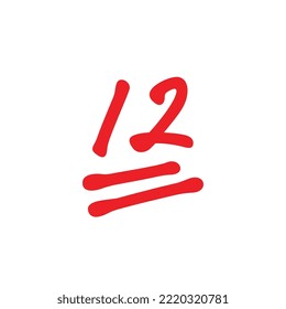 12 points exam score, fourteen points test results - vector