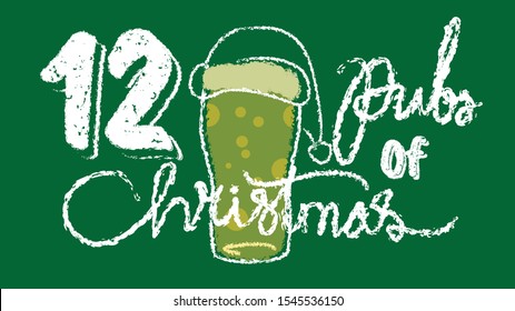 12 Pubs Christmas Irish Christmas Celebration Stock Vector (Royalty ...