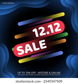 12 12 Sale banner with color gradient design