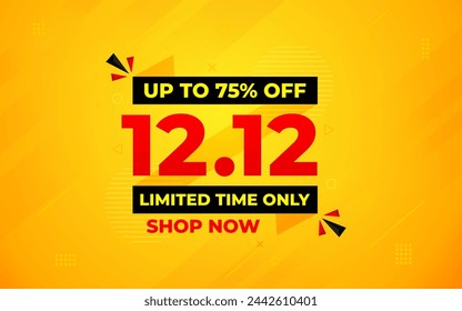 12 12 Sale Banner Promotion Template.  stock clearance background. end of year banner template design for web or social media, Sale special offer. abstract vector design.