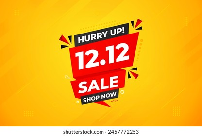 12 12 Sale Banner Promotion Template.  stock clearance background. end of year banner template design for web or social media, Sale special offer. abstract vector design.
