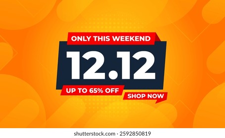 12 12 Sale Banner Promotion Template.  stock clearance background. end of year banner template design for web or social media, Sale special offer. abstract vector design.