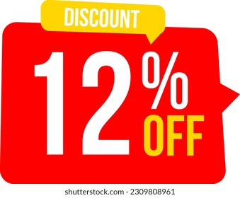 12 Sale banner special offer tag discount template set buy now and hot deal special offer with 12 percent off for cheap economic shopping