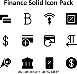 12 scalable Filled-style icons based on the Finance theme. Perfect for clean and professional design work.