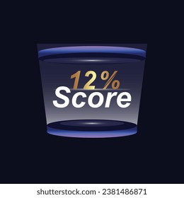 12% Score Sign Designed to catch the  and illustration  combination in blue Vector illustration background design.