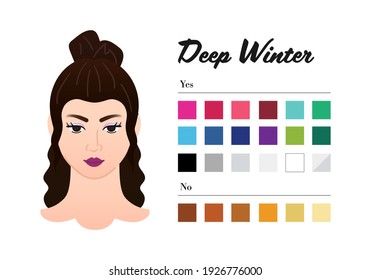 12 Seasons Color Types Woman Deep Stock Vector (Royalty Free ...