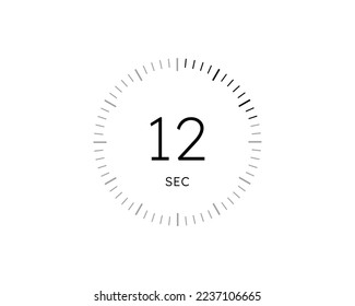 12 second timers Clocks, Timer 12 sec icon vector