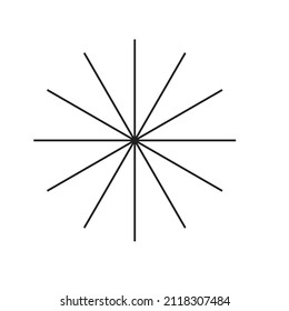 A 12 section illustration of lines 