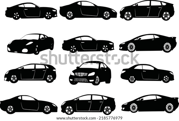 12 set of car icon vector, symbol cars in\
white background