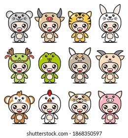 12 set chinese zodiac mascot collection