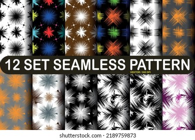 12 sets of abstract Seamless vector pattern. Great for textiles, pillowcases, bed sheets, blankets, ceramics, wallpaper, decorations and more.