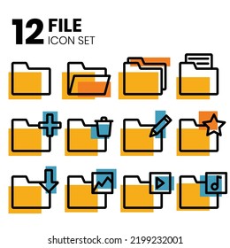 12 Sets File Manager Icon Vector Stock Vector (Royalty Free) 2199232001 ...