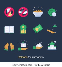 12 sets of icons for ramadan suitable for welcoming the month of ramadan
