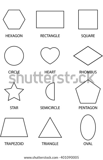 12 Shapes Outlines Stock Vector (Royalty Free) 401090005