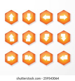 12 Shining Hexagon Arrow Vector