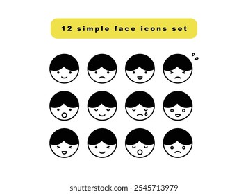 12 simple face irons set