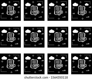 12 Simple File Format Related Color Icons
