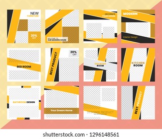 12 Slides Unique Editable modern Social Media banner Template.Anyone can use This Design Easily.Promotional square web banner for social media. Elegant sale and discount promo - Vector.