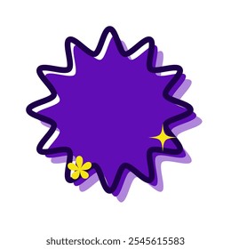 12 Stern Memphis Form für Textbox oder Tag Icon mit blauer Farbe. Beschriftungssymbol. Hochwertiges Vektorsymbol. Bearbeitbarer Vektor