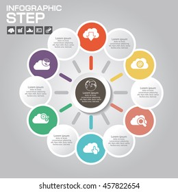 12 Steps Infographic Design Elements For Your Business Vector Illustration.